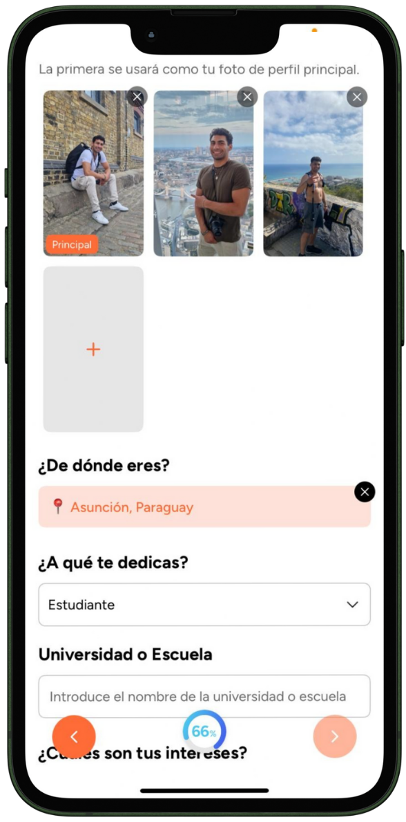 BeRoomie app profile creation screen showing lifestyle and preference settings