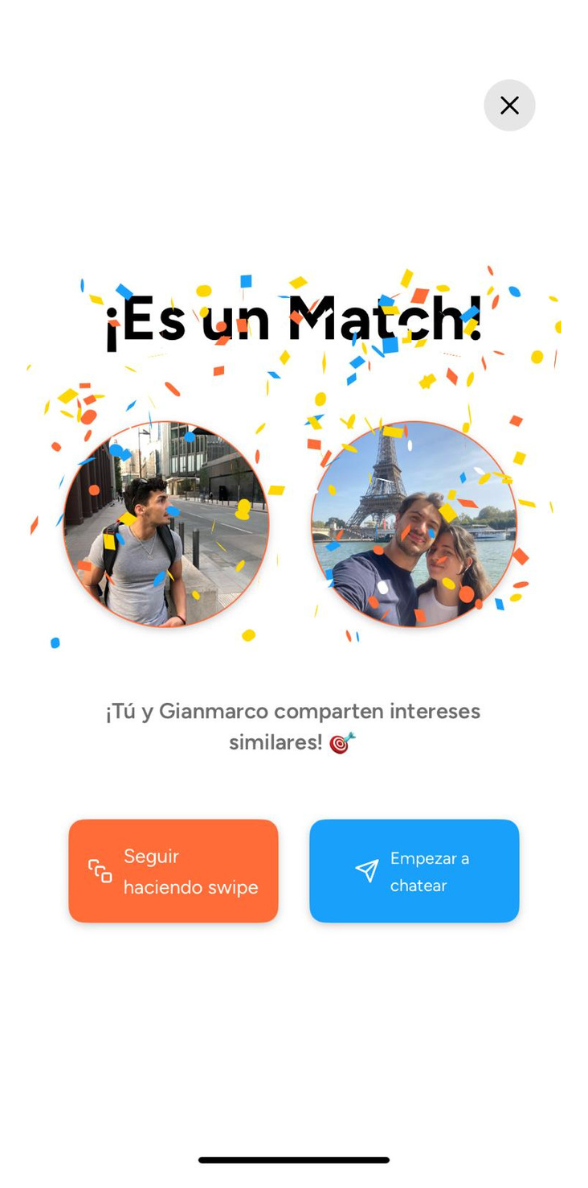 BeRoomie app swipe interface for matching with potential roommates